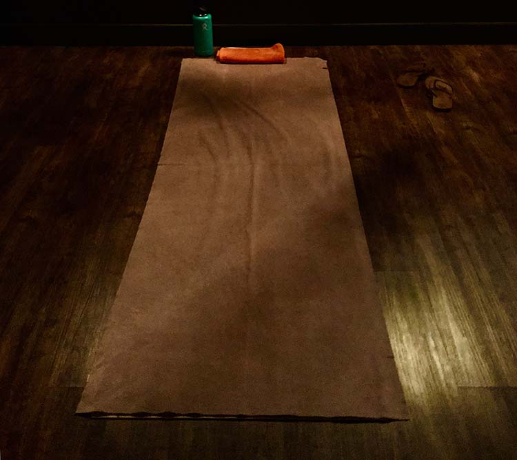 yoga mat set up and preparation